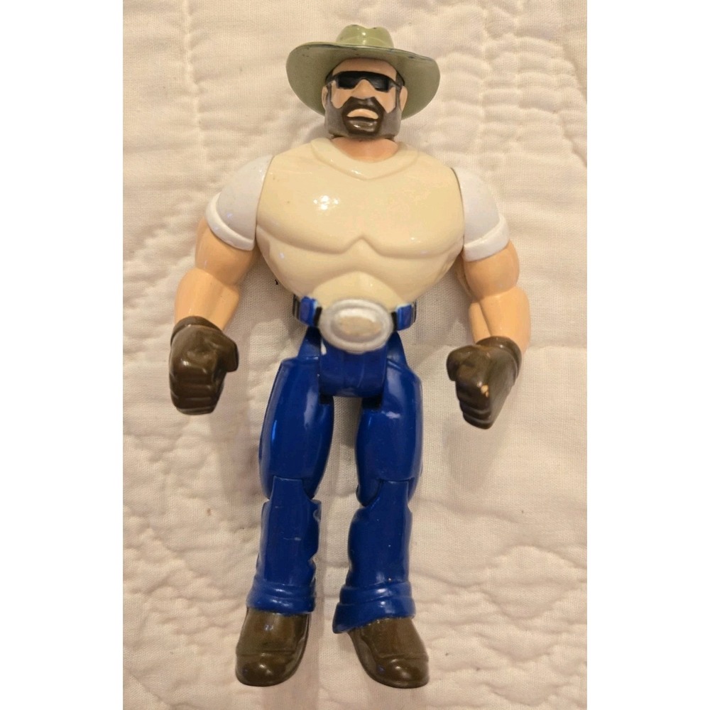RARE Little Tikes Powerstroke Diesel Ford Action Figure Cowboy Hat Beard Muscle